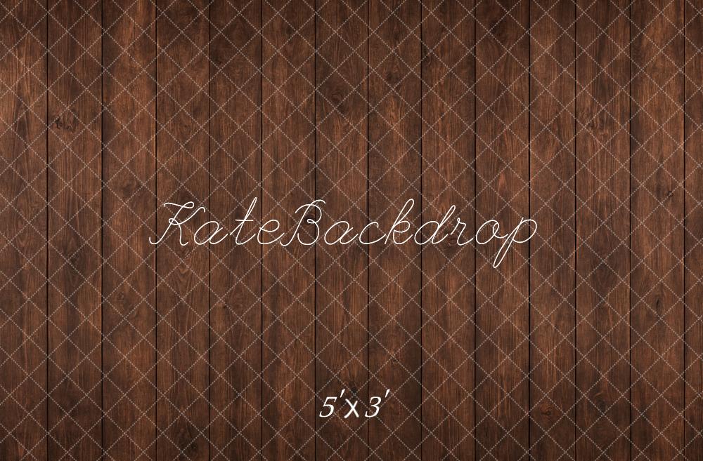Kate Dark Brown Wood Pattern Floor Printed Backdrop Printed Backdrop Designed by Emetselch