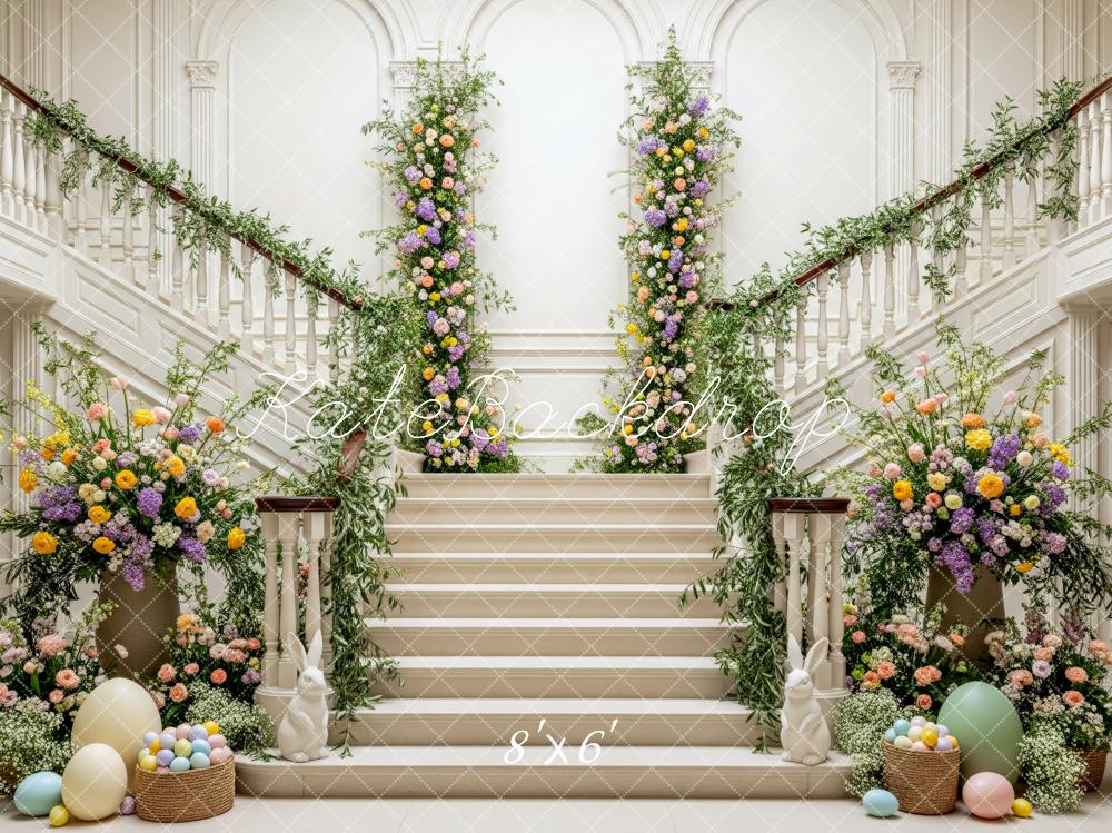 Kate Easter Cascading Stairs Floral Eggs Backdrop Designed by Patty Roberts