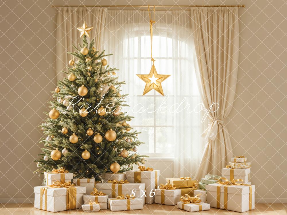 Kate Christmas Tree Gifts Window White Backdrop Designed by Emetselch
