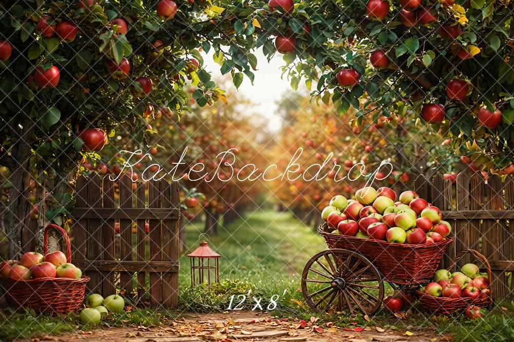 Fall Apple Orchard Cart Harvest Foto Achtergrond Designed by Emetselch