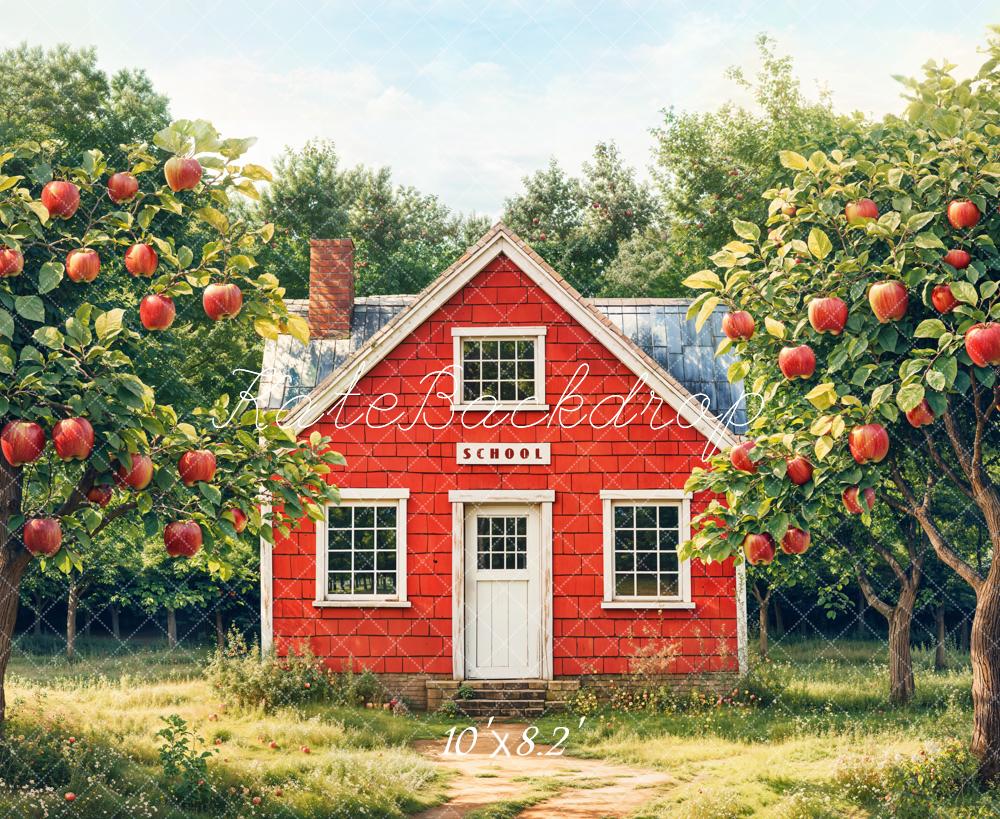Kate Back to School House Apple Orchard Backdrop Designed by Emetselch