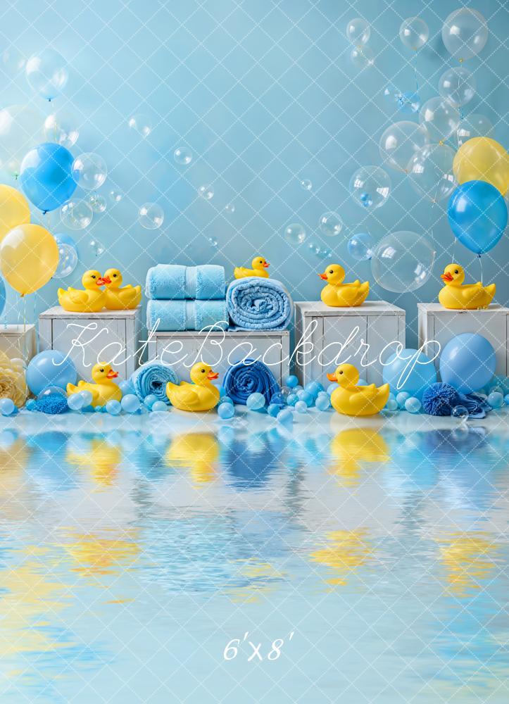 Fondo de burbujas de ducha de globo de pato Cake Smash diseñado por Emetselch