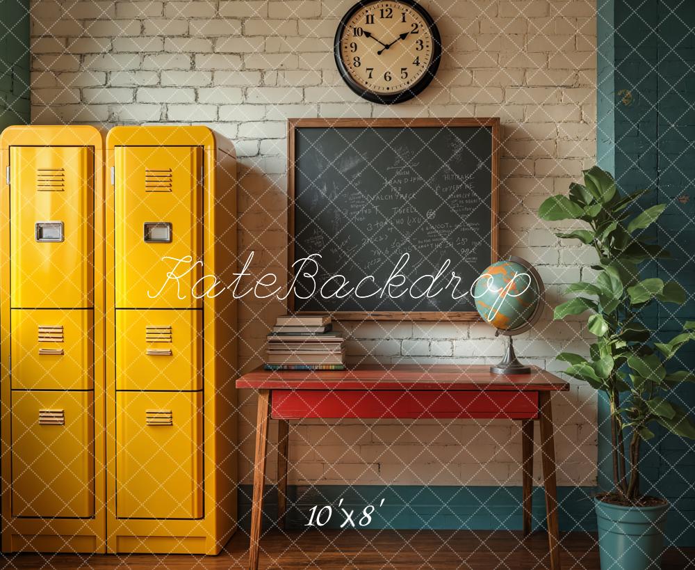 Kate Back to School Chalkboard Lockers Backdrop Designed by Emetselch