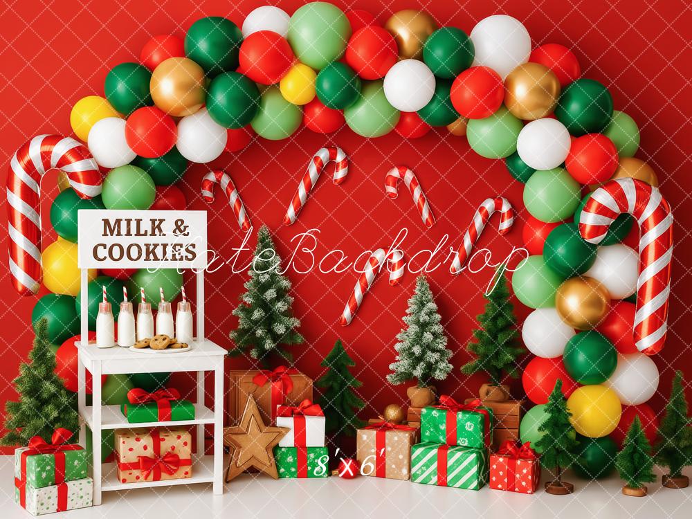 Kate Christmas Cake Smash Milk Candy Cane Balloon Backdrop Designed by Patty Roberts