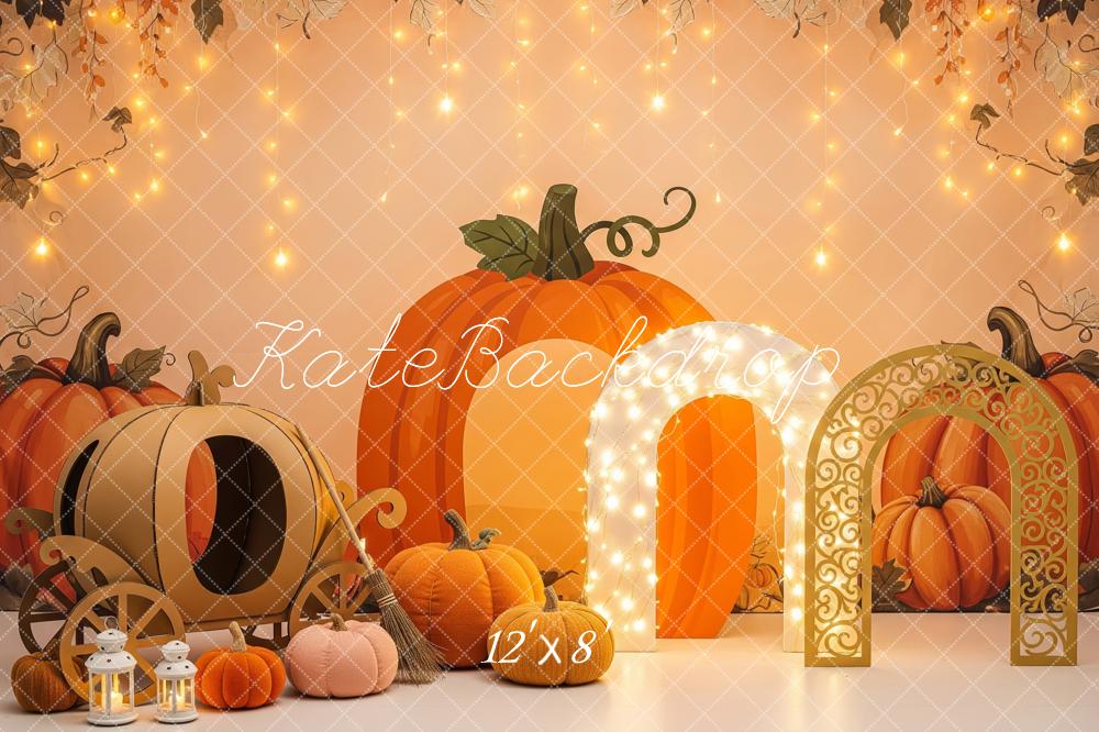 Kate Fall Pumpkin Carriage Arch Fairy Lights Backdrop Designed by Patty Roberts
