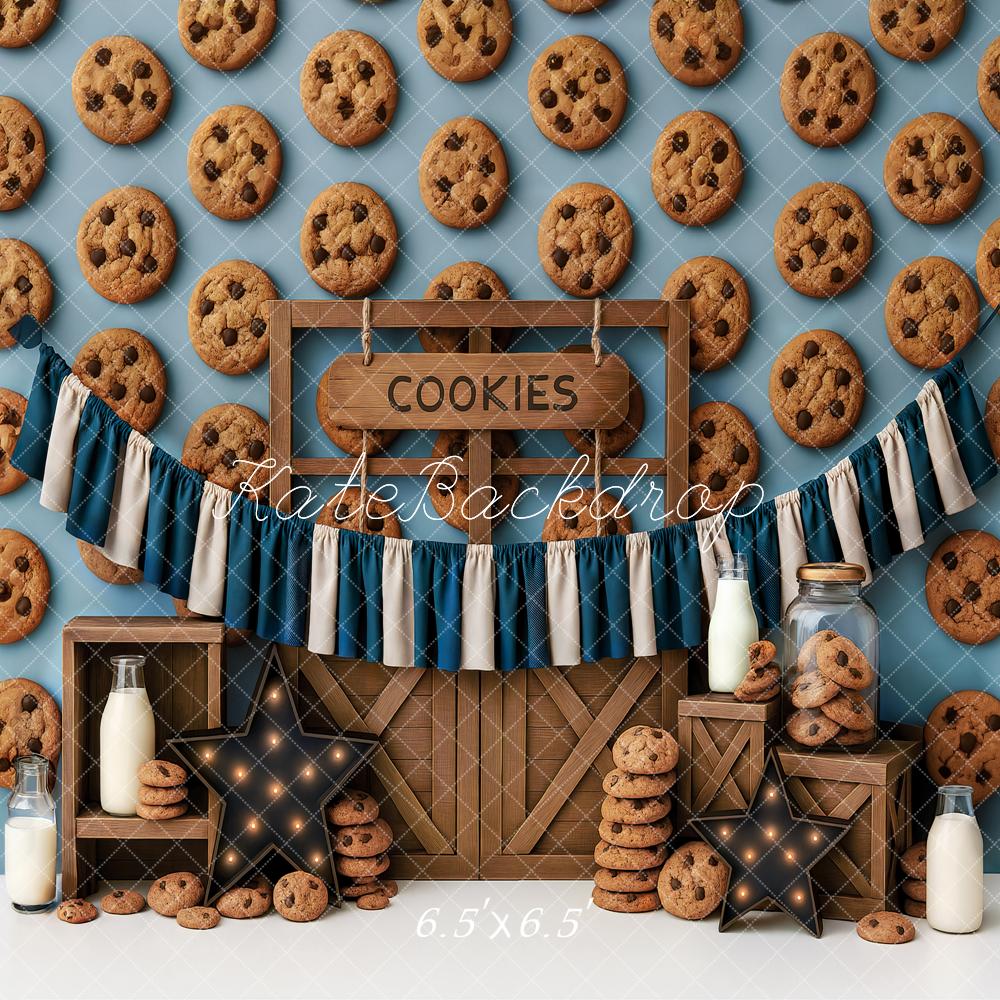 Kate Cake Smash Cookies Milk Blue Rustic Backdrop Designed by Ashley Paul