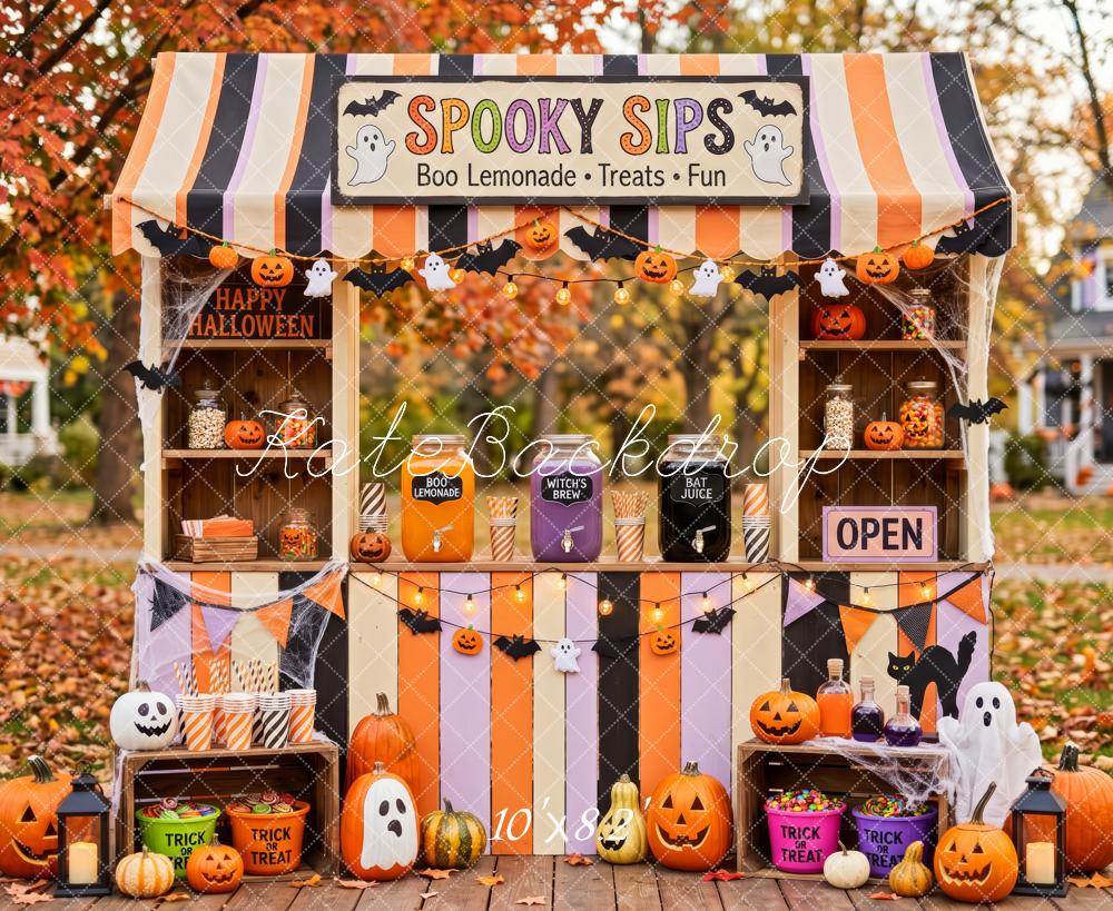 Kate Halloween Spooky Sips Beverage Booth Printed Backdrop Designed by Patty Roberts