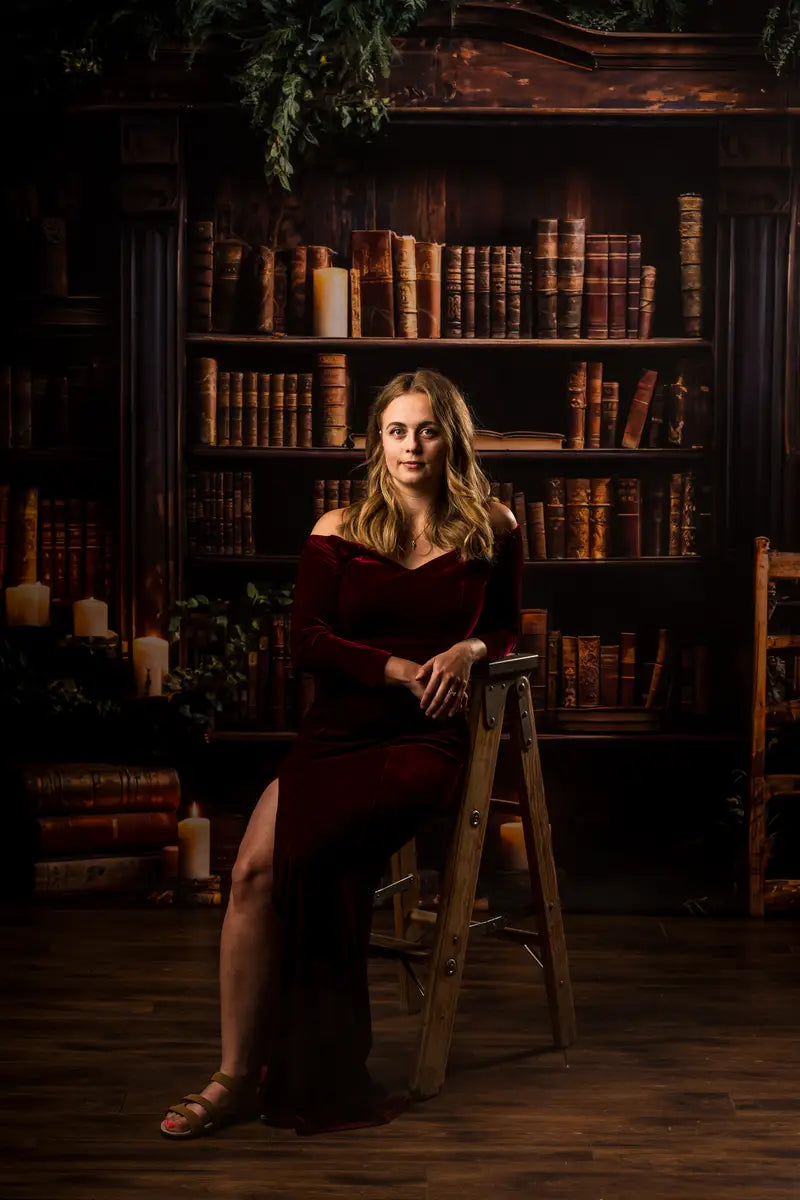 Kate Candle Green Plant Book Room Backdrop Designed by Emetselch