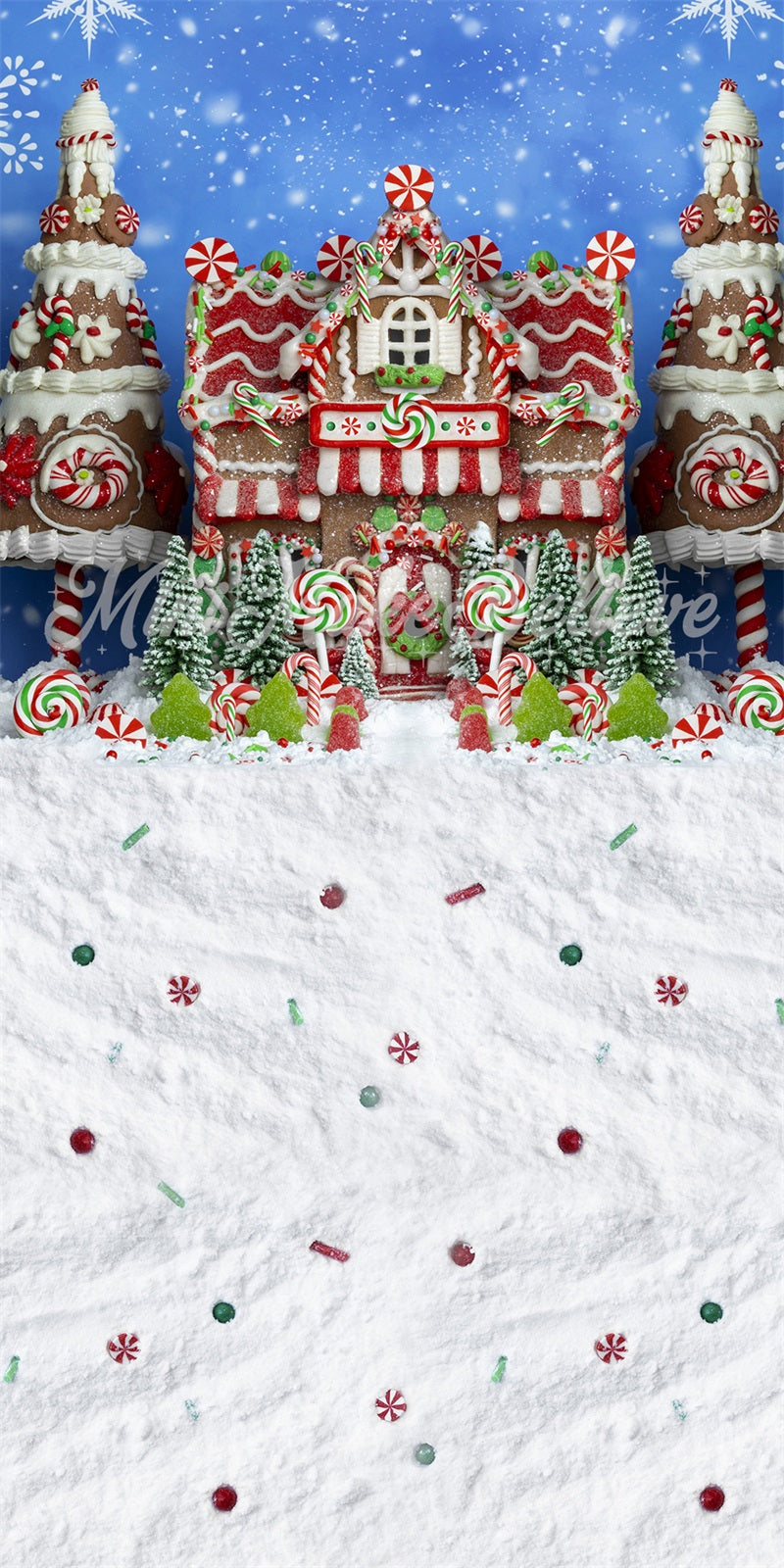 Sweep Christmas Gingerbread House with Floor Backdrop Designed by Mini MakeBelieve