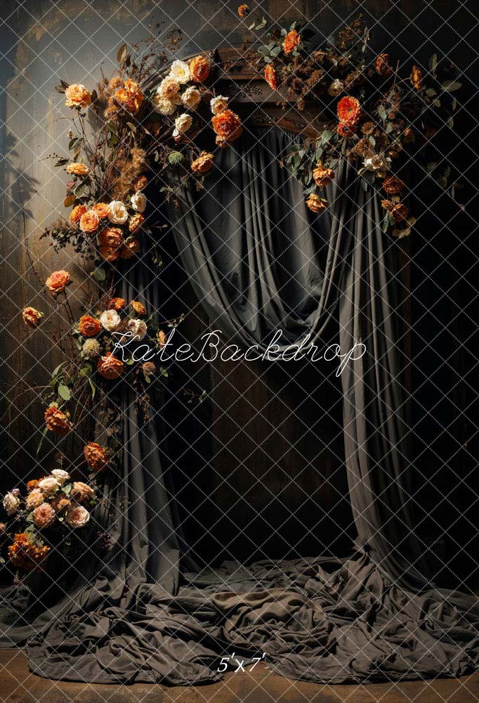 Artistieke gele bloemen gordijn achtergrond ontworpen door Chain Photography