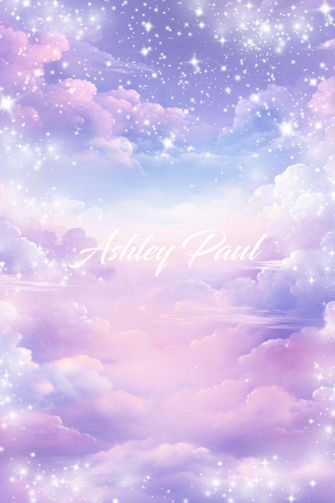 Kate Purple Stars Clouds Backdrop Designed by Ashley Paul