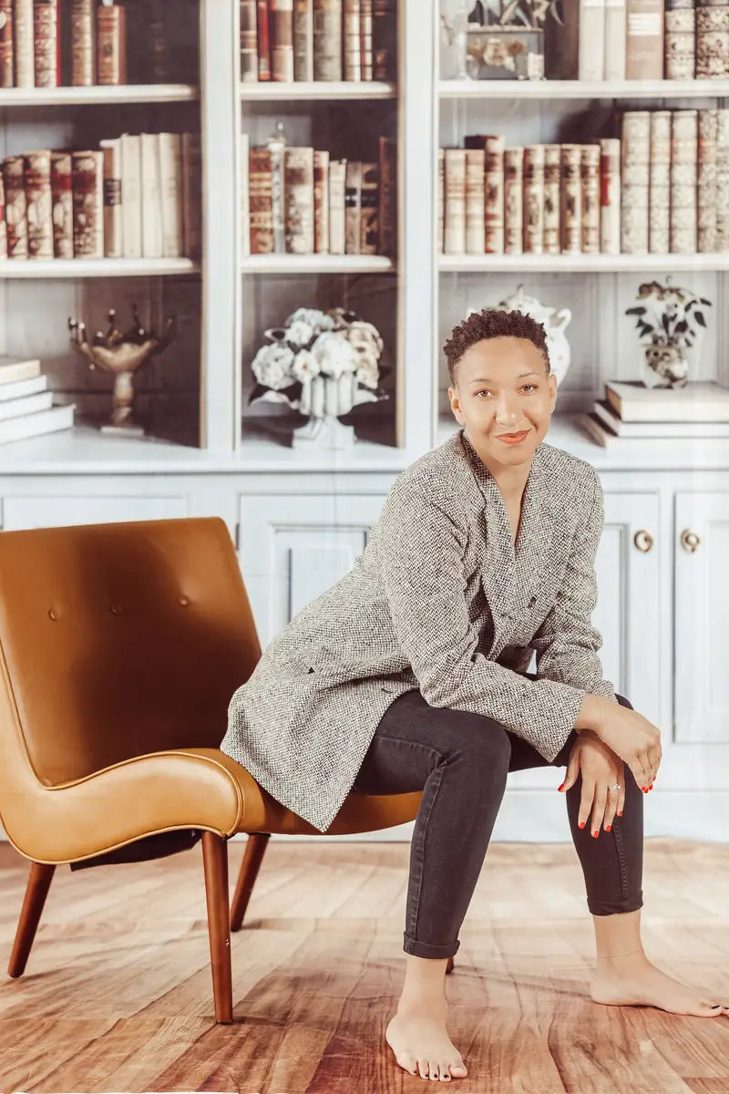 Kate Sweep Modern Cool White Office Bookcase Backdrop Designed by Megan Leigh Photography