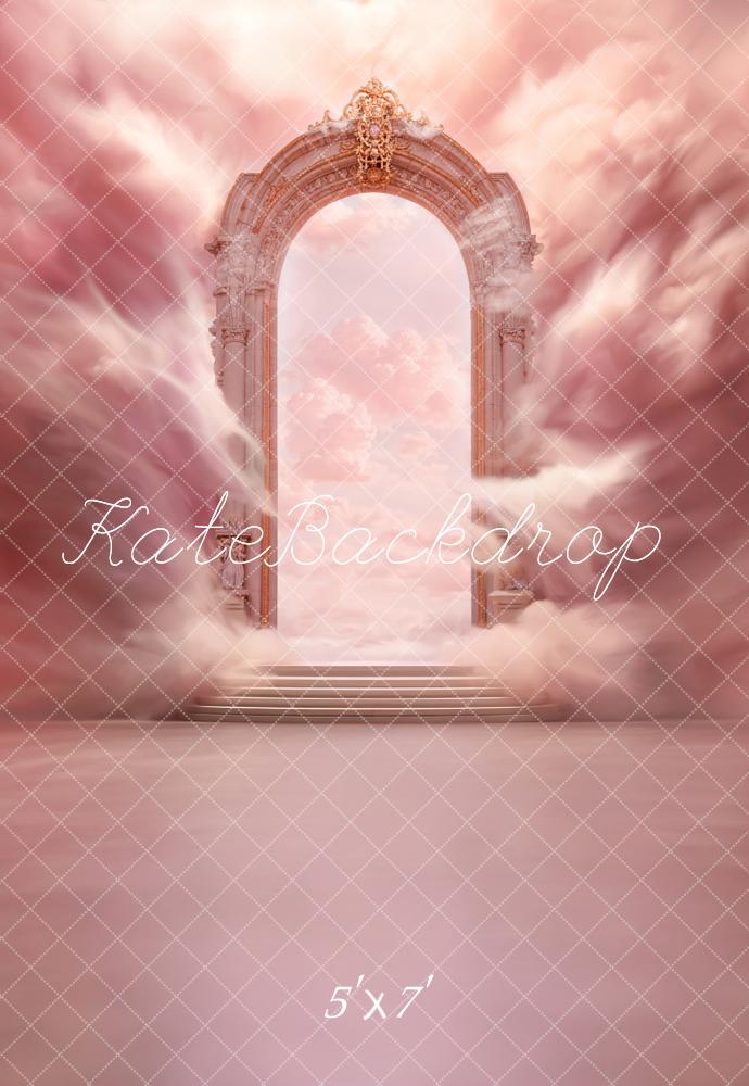 Kate Fantasy Pink Cloud Retro Marble Arch Backdrop Designed by Chain Photography