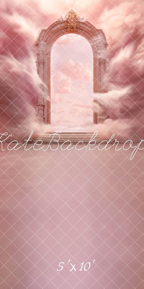 Fantasy Pink Cloud Retro Marble Arch Foto Achtergrond Ontworpen door Chain Photography