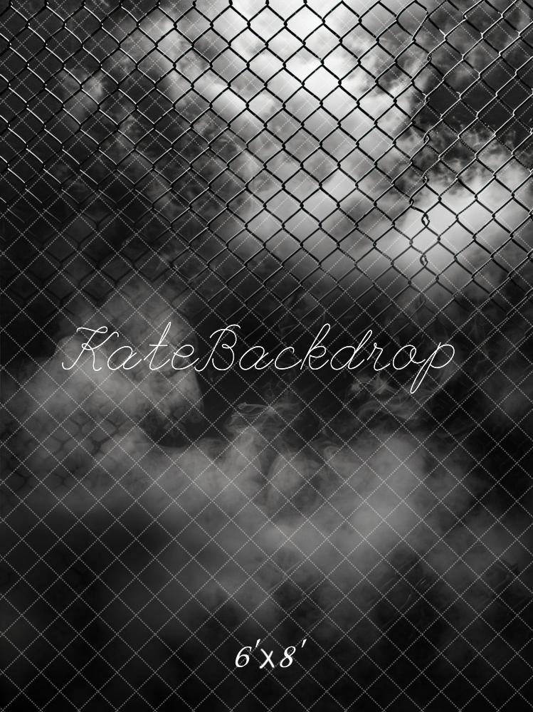 Cool Black Smoke Tennis Sports Iron Net Backdrop Ontworpen door Chain Photography
