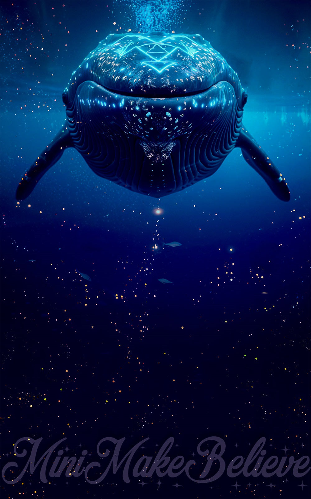 Kate Sweep Dark Blue Sea Underwater Whale Backdrop Designed by Mini MakeBelieve