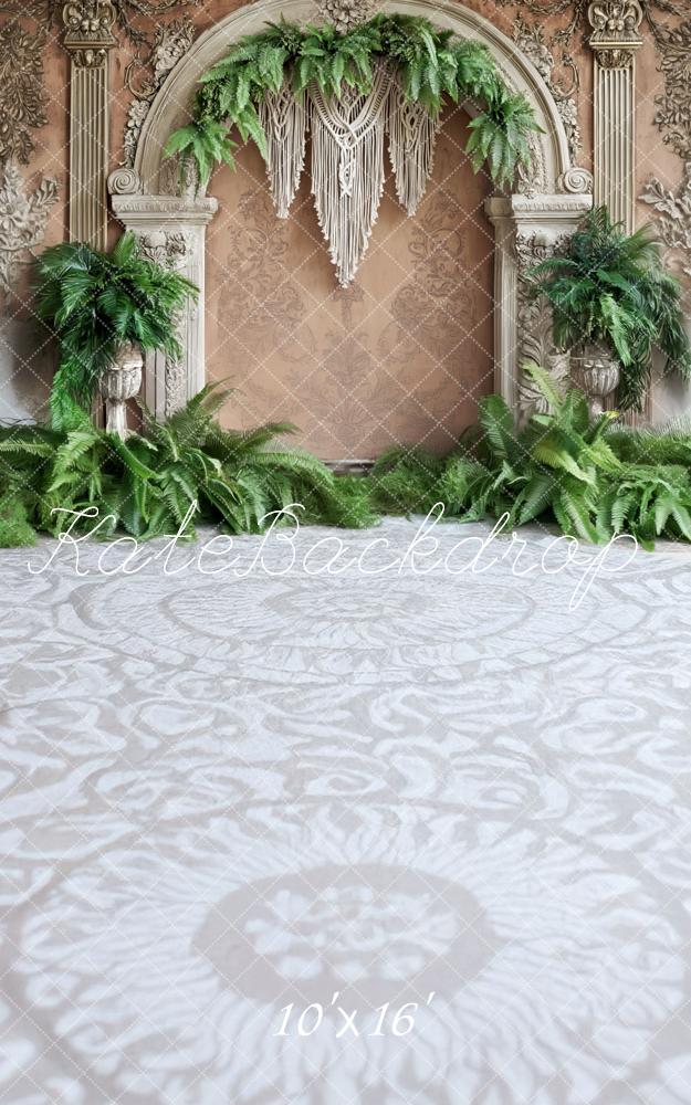 Kate Sweep Boho Tropical Arch Ferns Backdrop Designed by Mini MakeBelieve