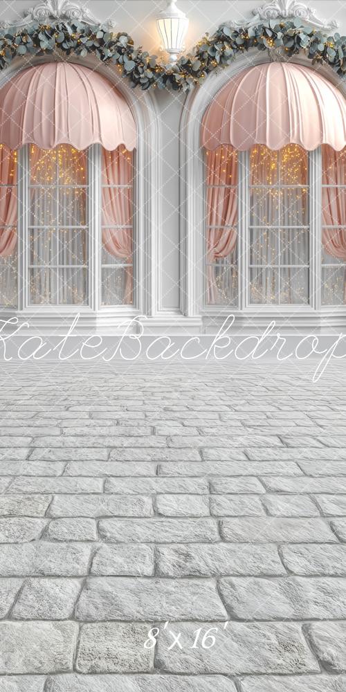 Kate Sweep Romantic Pink Awnings Window Backdrop Designed by Mini MakeBelieve
