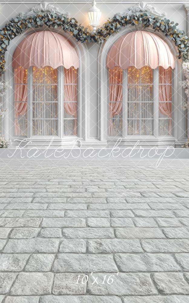 Kate Sweep Romantic Pink Awnings Window Backdrop Designed by Mini MakeBelieve