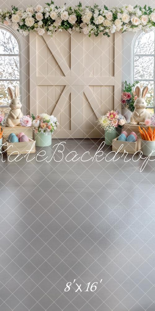 Kate Easter Interior Floral Cream Barn Door Backdrop Designed by Mini MakeBelieve