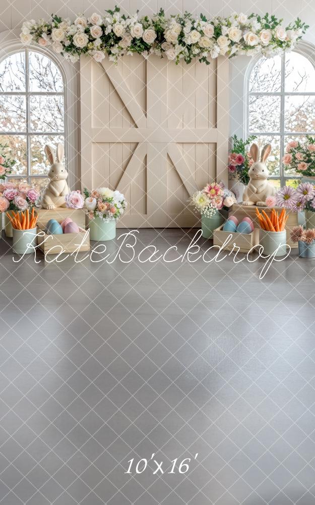Kate Easter Interior Floral Cream Barn Door Backdrop Designed by Mini MakeBelieve