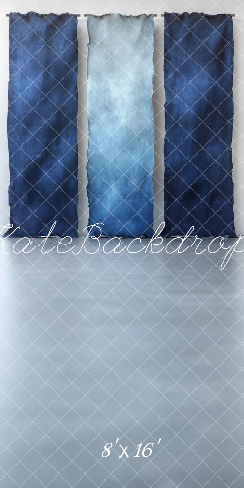 Sfondo da parete in tessuto blu sfumato progettato da Mini MakeBelieve