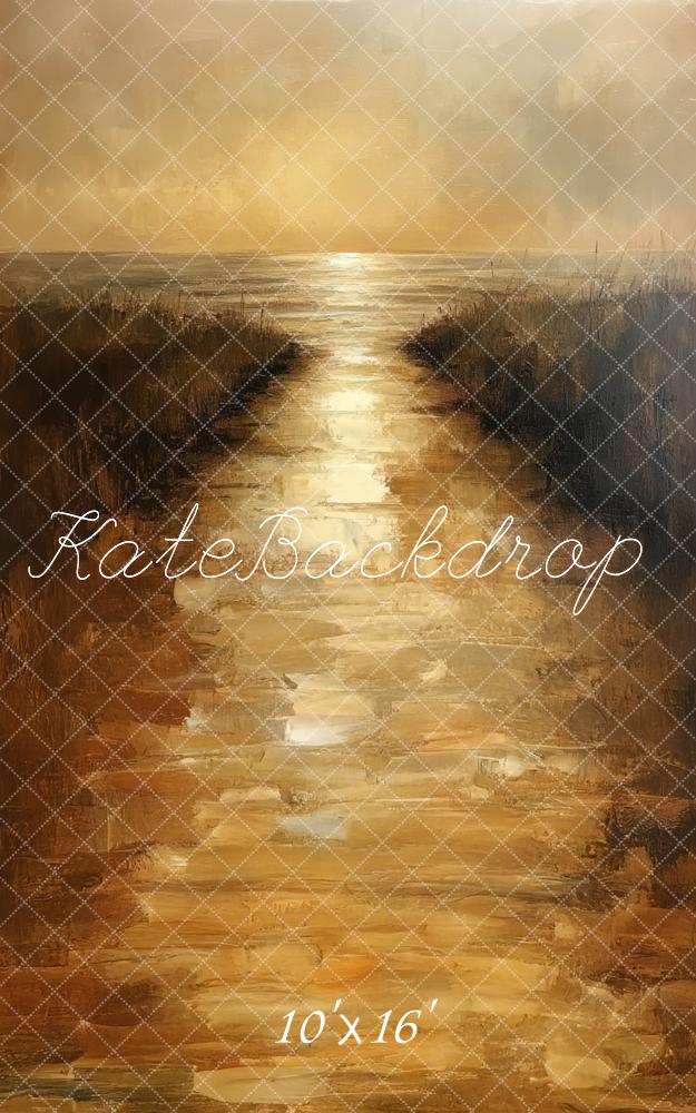 Fine Art Sunset Beach Pad Achtergrond Designed by Mini MakeBelieve