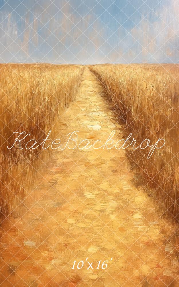 Sfondo di Campo di Grano con Sentiero Progettato da Mini MakeBelieve