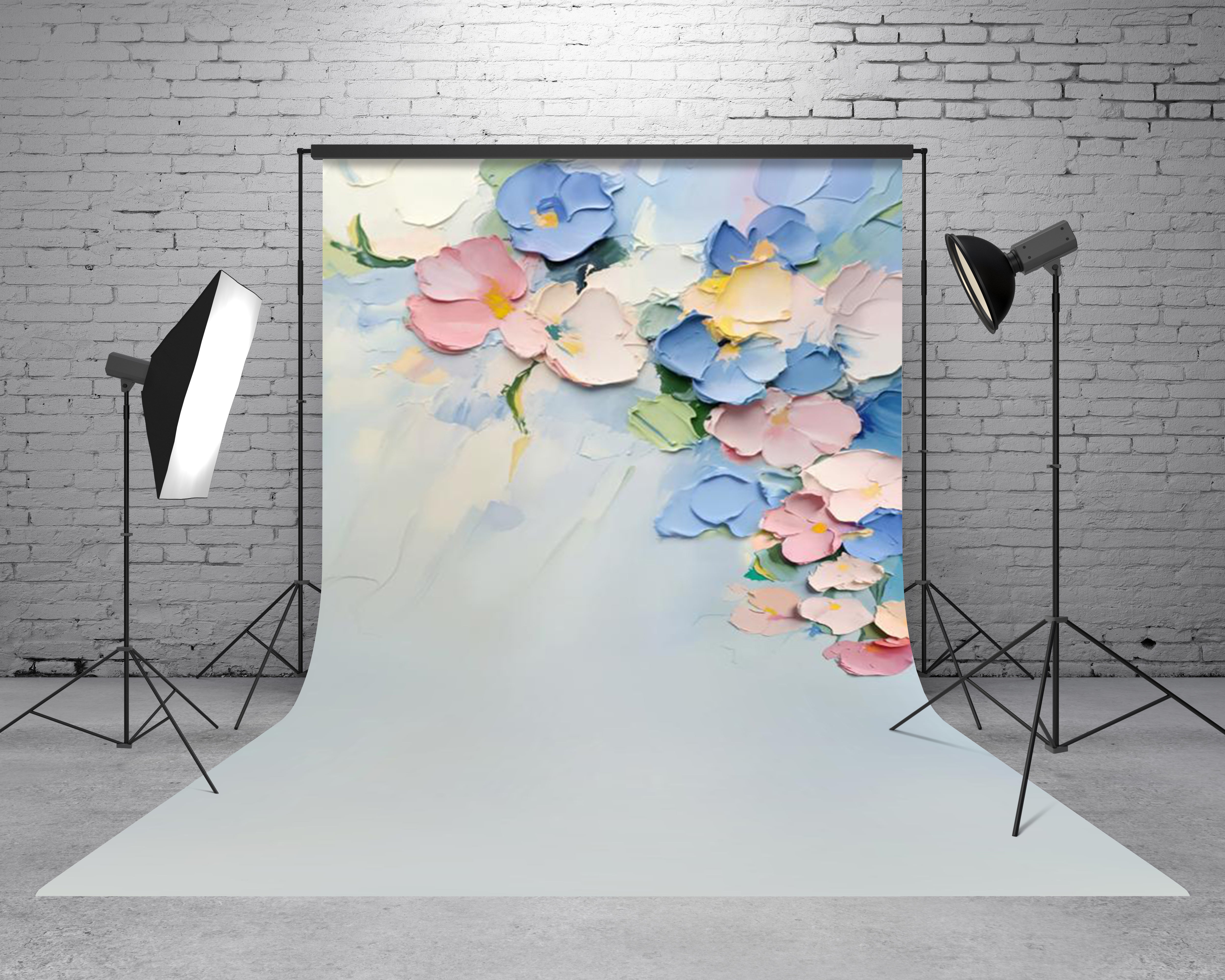 Kate Sweep Pastel Floral Abstract Texture Backdrop Designed by Emetselch