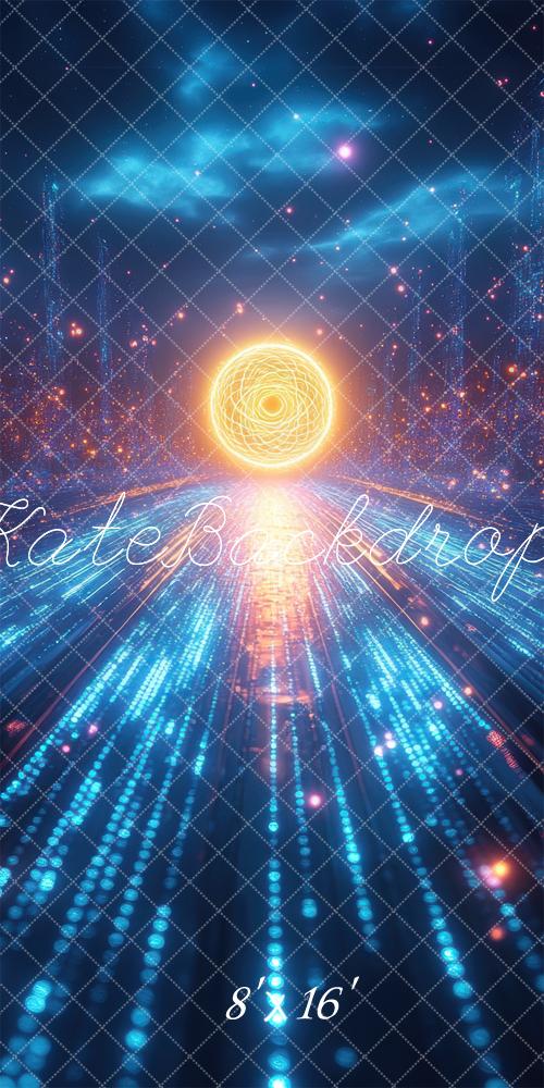 Futuristic Neon Universe Foto Achtergrond Designed by Mini MakeBelieve