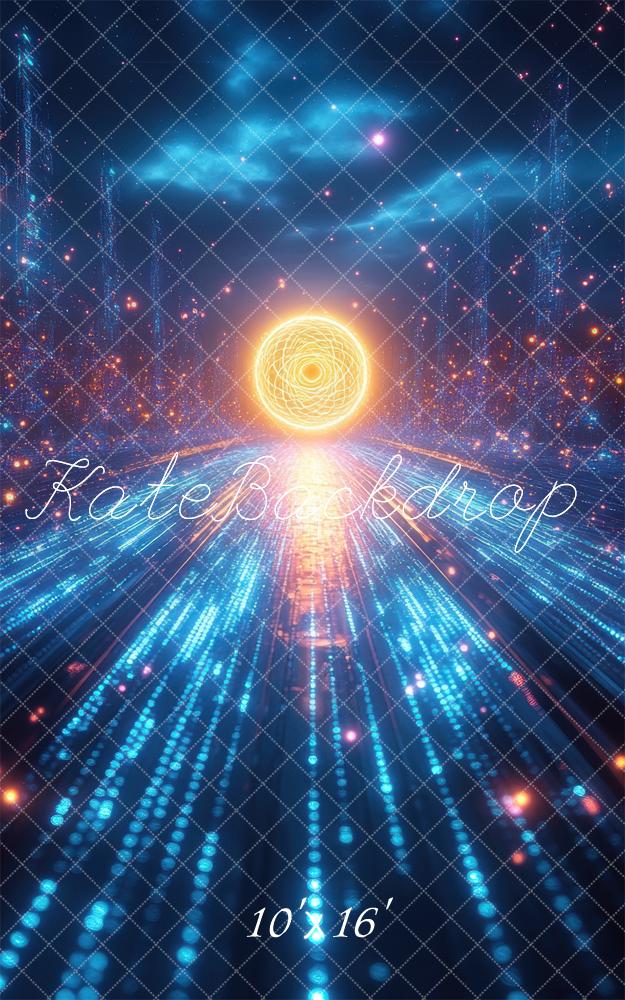 Futuristic Neon Universe Foto Achtergrond Designed by Mini MakeBelieve