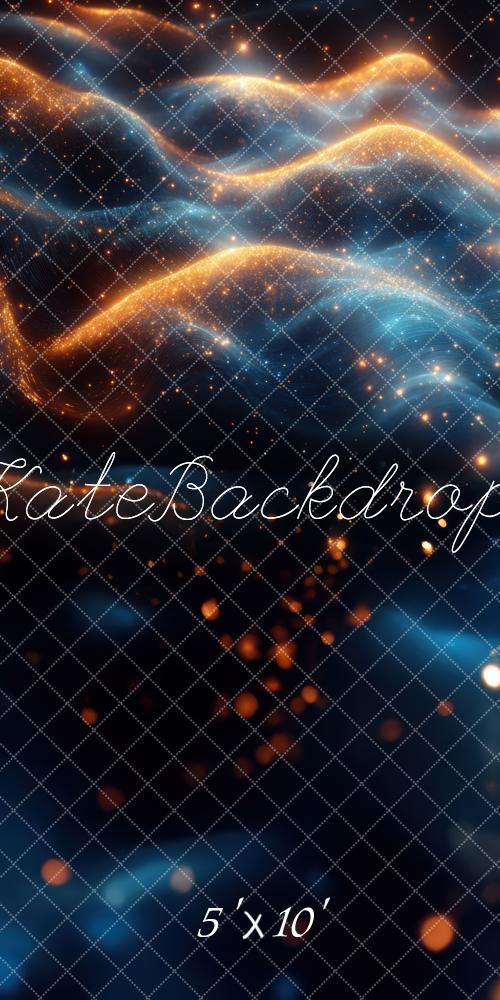 Sfondo Onde Arancione Blu Universale Astratto Progettato da Mini MakeBelieve