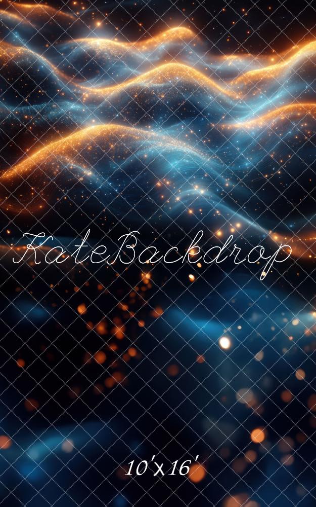 Sfondo Onde Arancione Blu Universale Astratto Progettato da Mini MakeBelieve