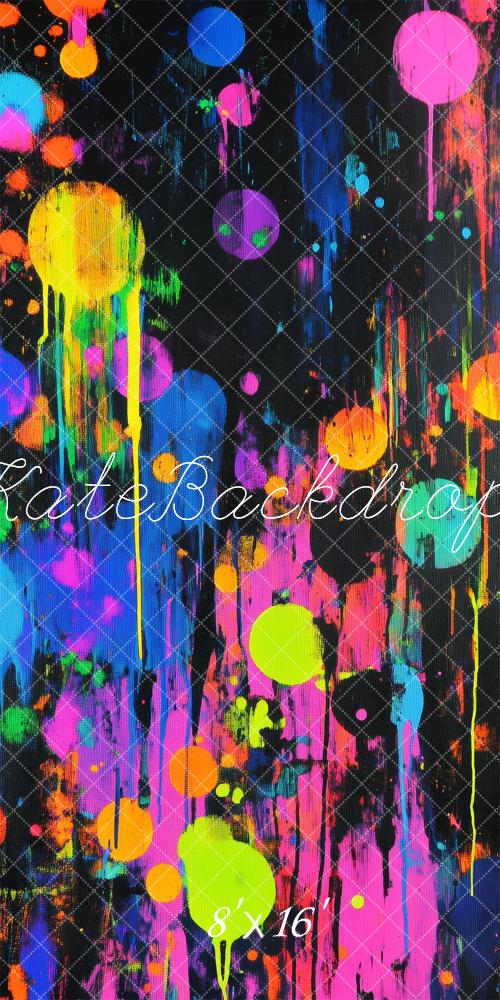 Kate Sweep Abstract Colorful Graffiti Black Backdrop Designed by Patty Robert