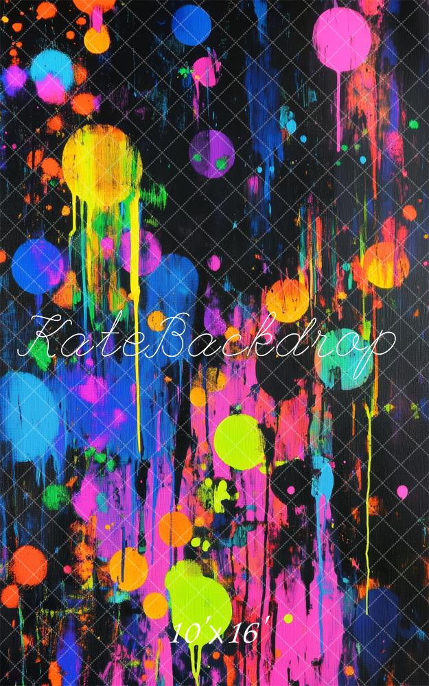 Kate Sweep Abstract Colorful Graffiti Black Backdrop Designed by Patty Robert