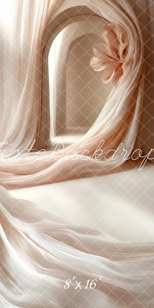 Kate Sweep Soft Peach Satin Drapery Backdrop Backdrop Designed by Patty Robert