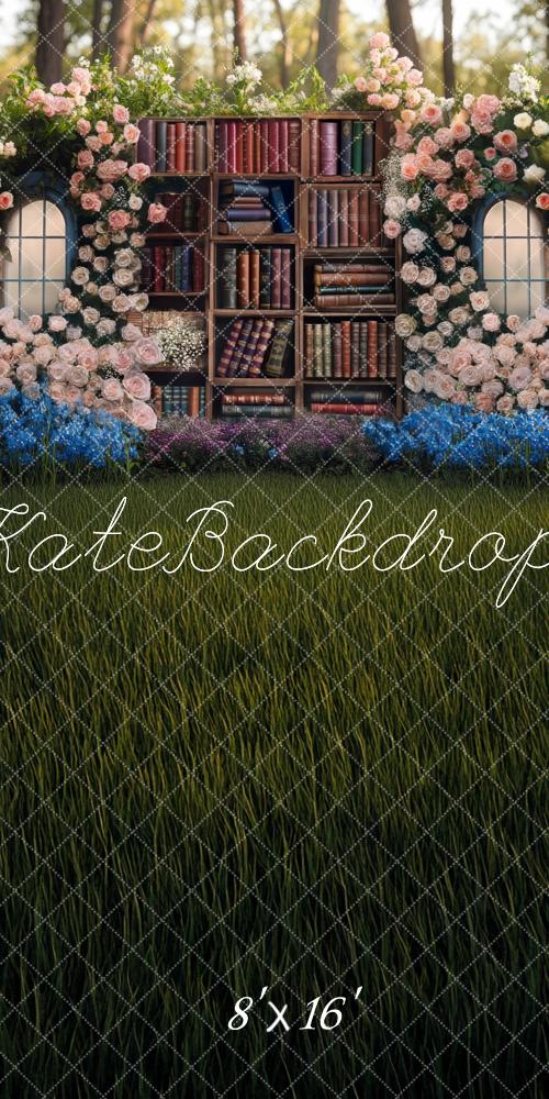 Fondo de librería de flores del bosque de primavera Designed by Mini MakeBelieve