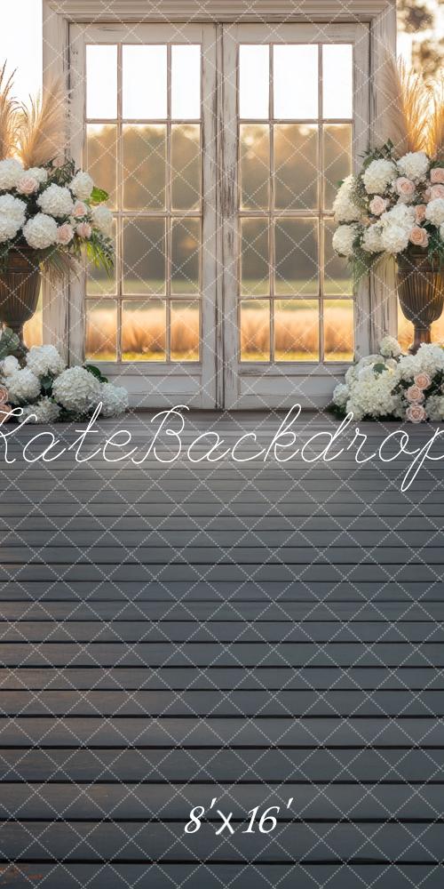 Boho Outdoor Floral Doors Sunset Backdrop Designed by Mini MakeBelieve