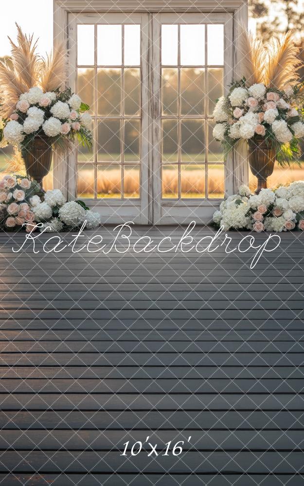 Boho Outdoor Floral Doors Sunset Backdrop Designed by Mini MakeBelieve