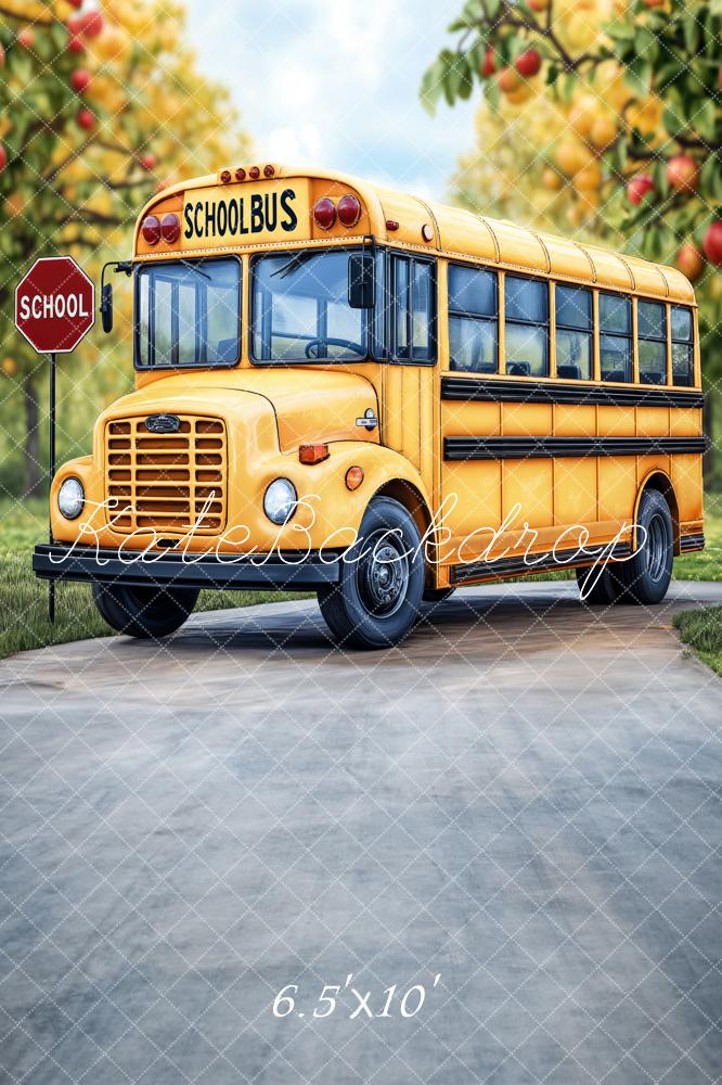 Kate Back to School Yellow Bus Backdrop Designed by Emetselch