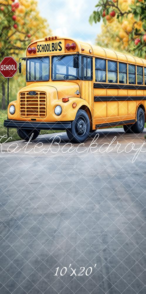 Kate Back to School Yellow Bus Backdrop Designed by Emetselch