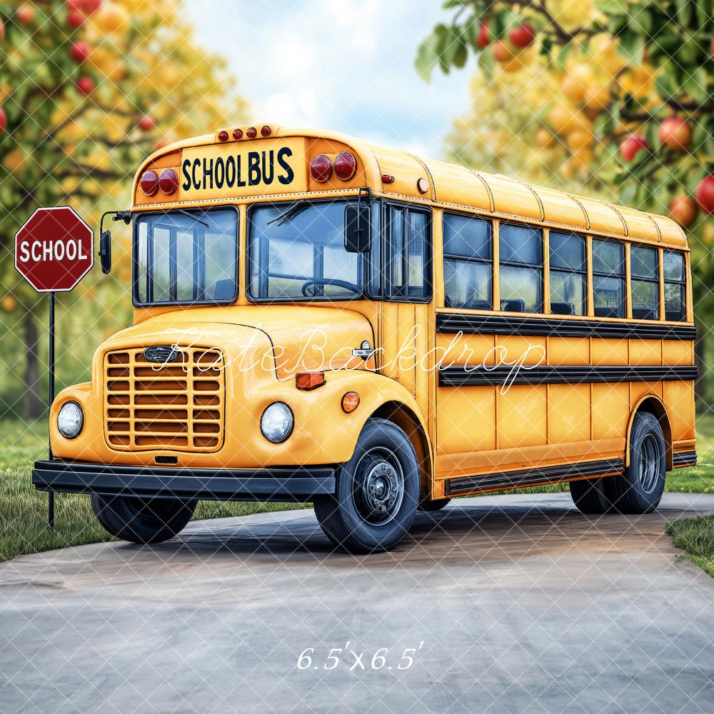 Kate Back to School Yellow Bus Backdrop Designed by Emetselch