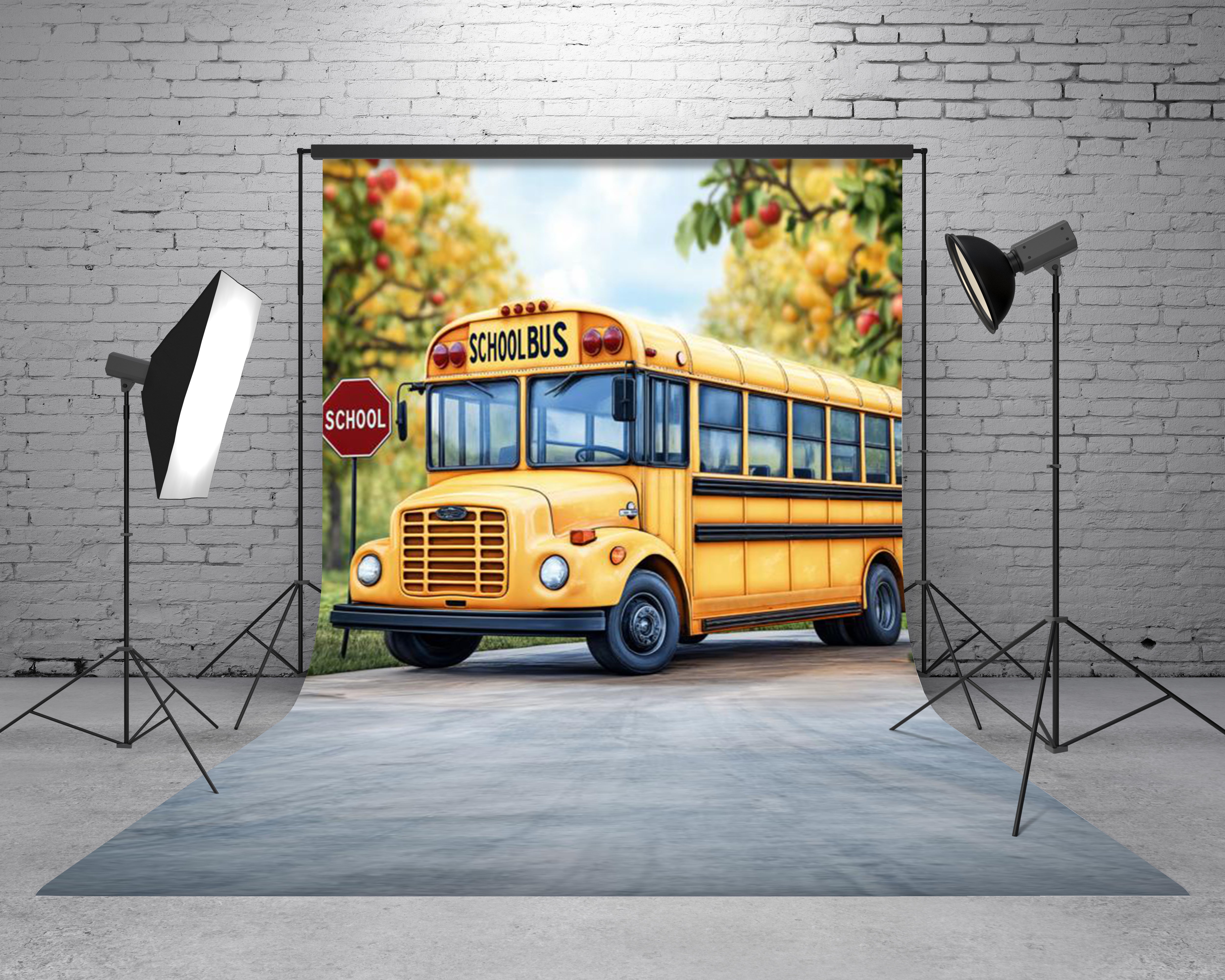 Sweep Back to School Gele Bus Foto Achtergrond Designed by Emetselch