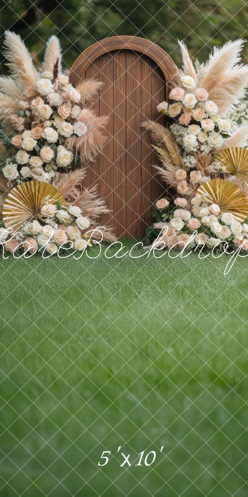 Arco Floreale Bohemien in Legno Foresta Sfondo Designed by Mini MakeBelieve