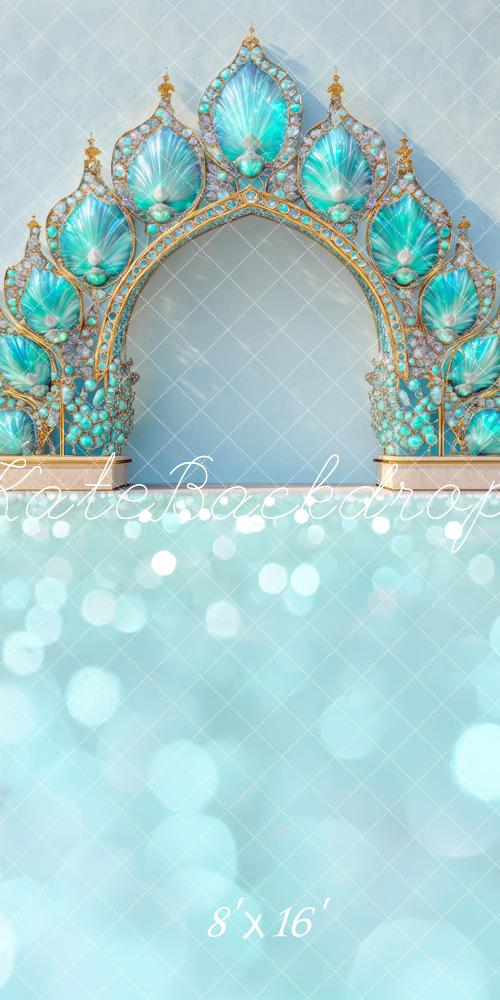 Kate Mermaid Blue Crown Arch Backdrop Designed by Mini MakeBelieve