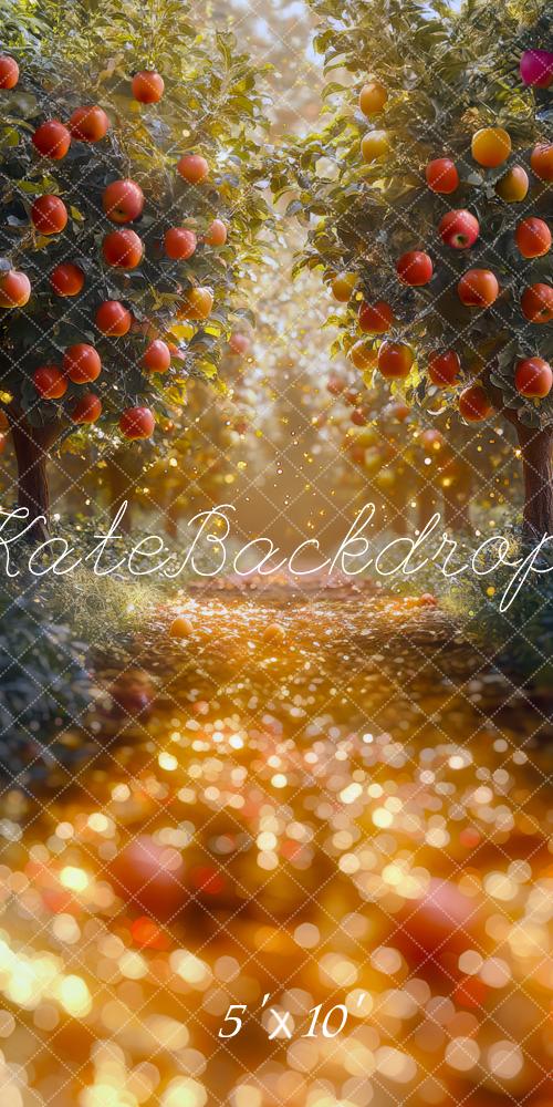 Sweep Fall Apple Orchard Bokeh Sunset Foto Achtergrond Designed by Mini MakeBelieve