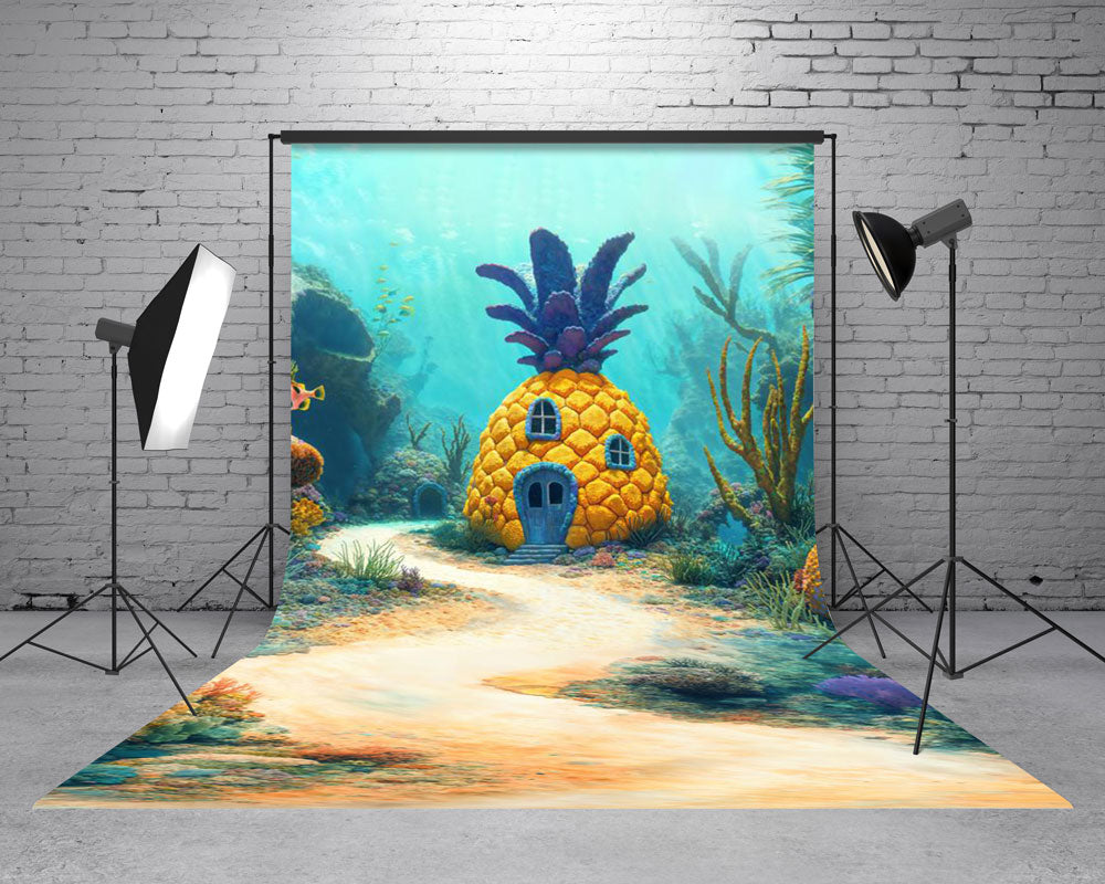 Sweep Onderwater Fantasie Ananas Huis Pad Foto Achtergrond Designed by Chain Photography