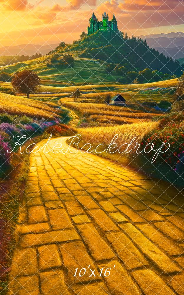 Kate Sweep Fall Wicked Yellow Brick Road Mountain Backdrop Designed by Mini MakeBelieve