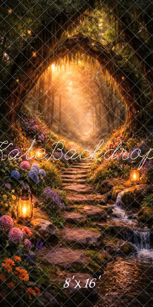 Kate Sweep Fairy Fantasy Forest Flower Arch Pathway Backdrop Designed by Vertigo Productions