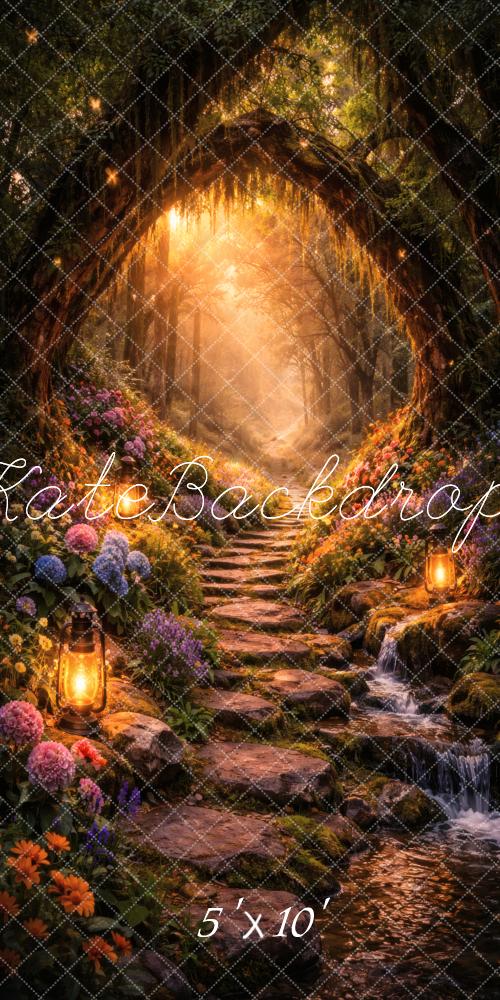 Kate Sweep Fairy Fantasy Forest Flower Arch Pathway Backdrop Designed by Vertigo Productions